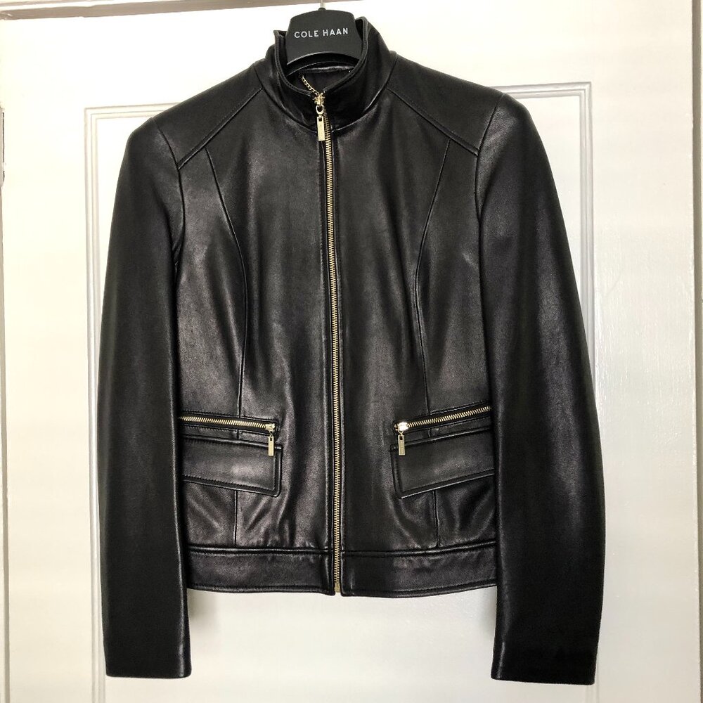 Cole Haan Lambskin Leather Jacket